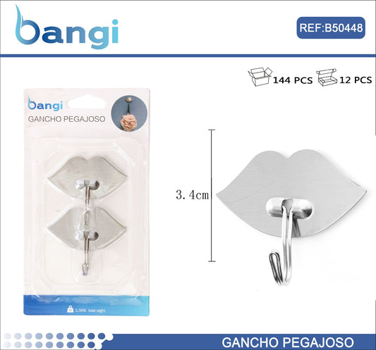 Gancho acero con adhesivo (1.5kg max.) 2pcs