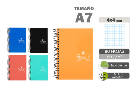 Libreta A7 75X105Mm 80H 60G/M2 Cuadros 4X4