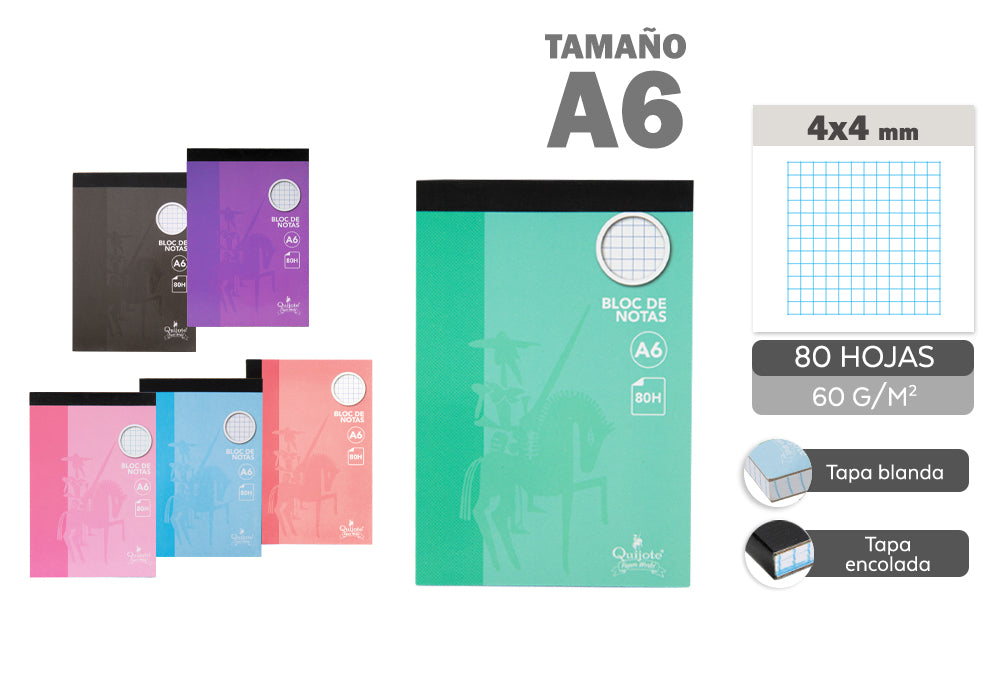 Bloco de Notas Vertical A6 80H 60G/M2Imagens 4X4Mm