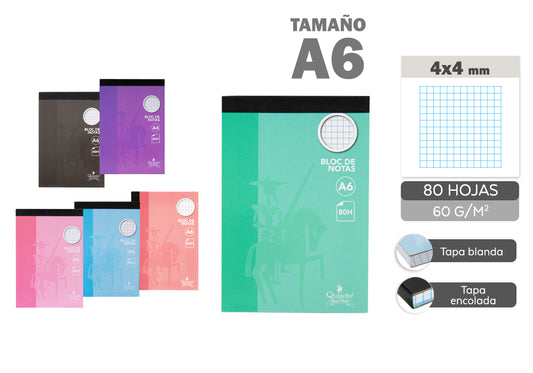 Bloc Notas Vertical A6 80H 60G/M2Cuadros 4X4Mm