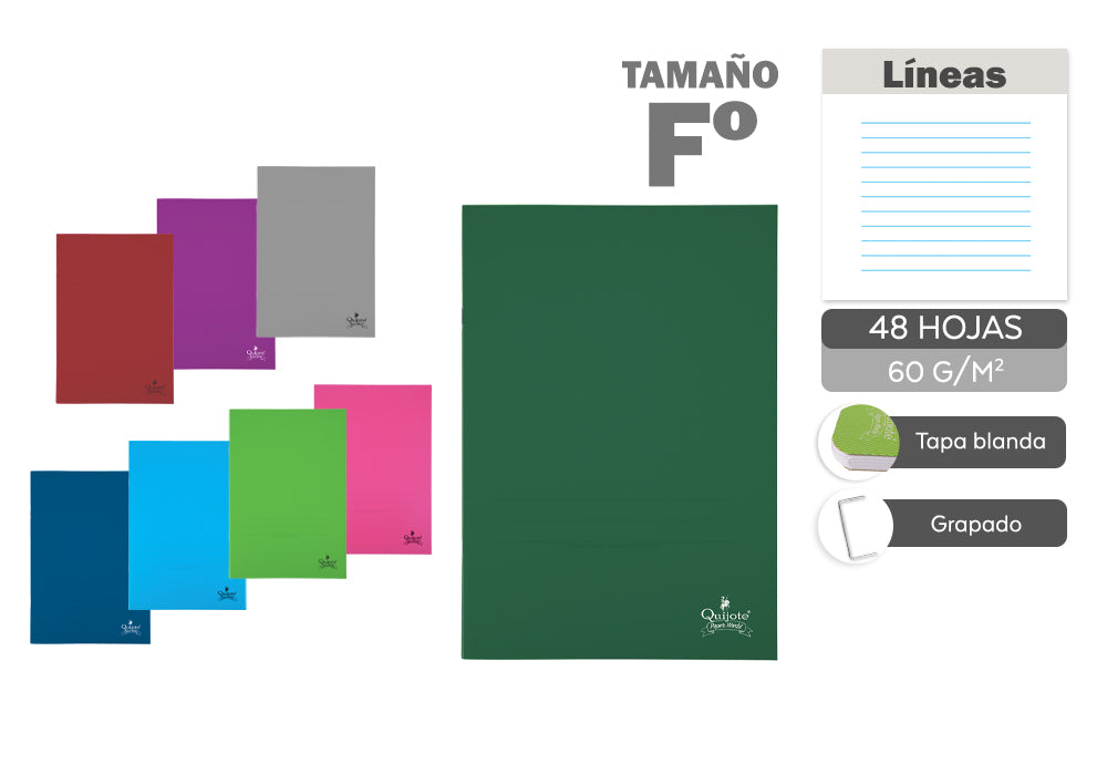 Cuaderno Grapa A4 48F 60G Horizontal