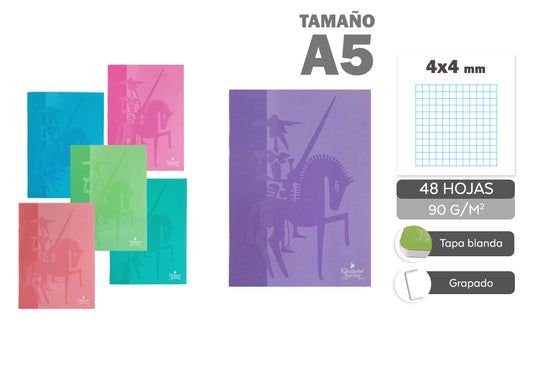 O Caderno Grampeado A5 48H 90G/M2 Esquadra a Capa Mole de 4X4Mm