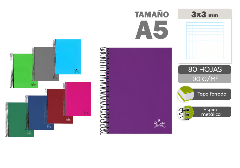 Eu-Cuaderno T/F A5 80H 90G C3X3