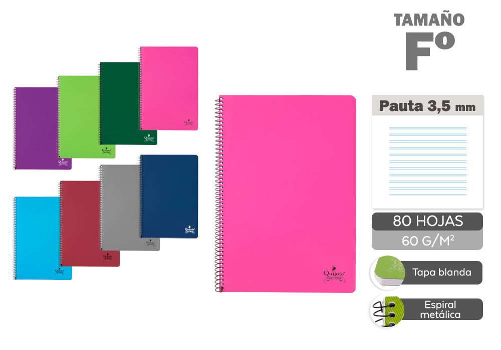 Eu-  普通封皮,A4,60克,双线 Eu-Cuadernos T/N A4 80H 60G Pauta 3.5Cl0694