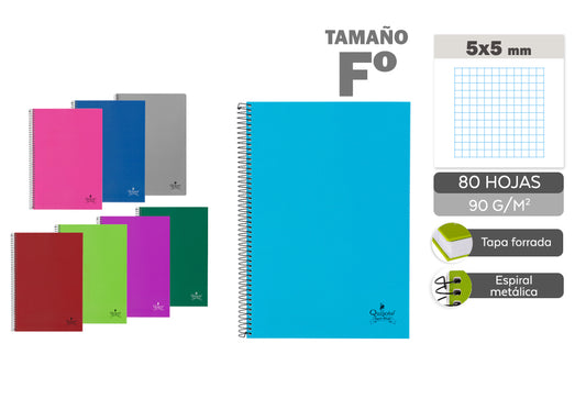 Eu-Cuadernos T.Forrada A4 80H 90G C.5X5Mm