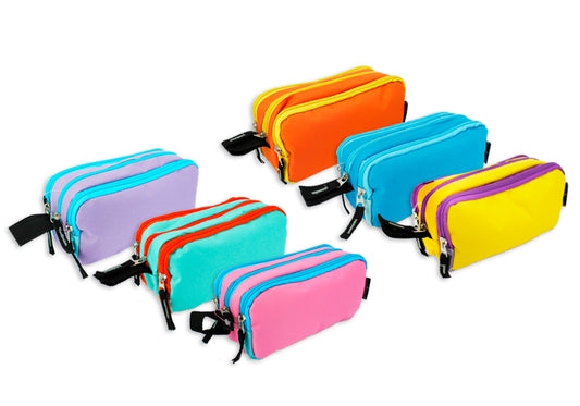 Estuche 3 Cremalleras Colores Pastel