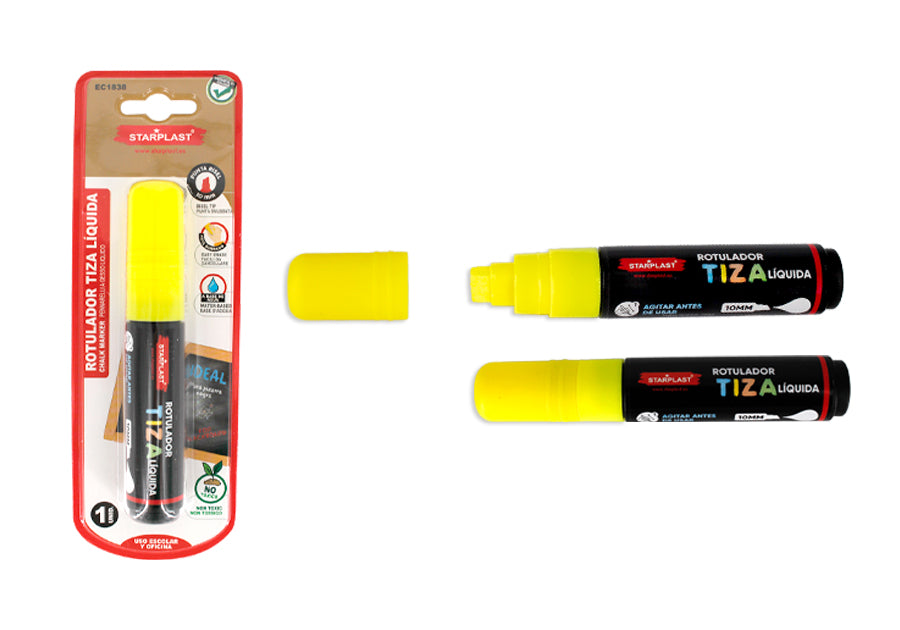 Rotulador Tiza Líquida Punta Plana 10Mm Amarillo