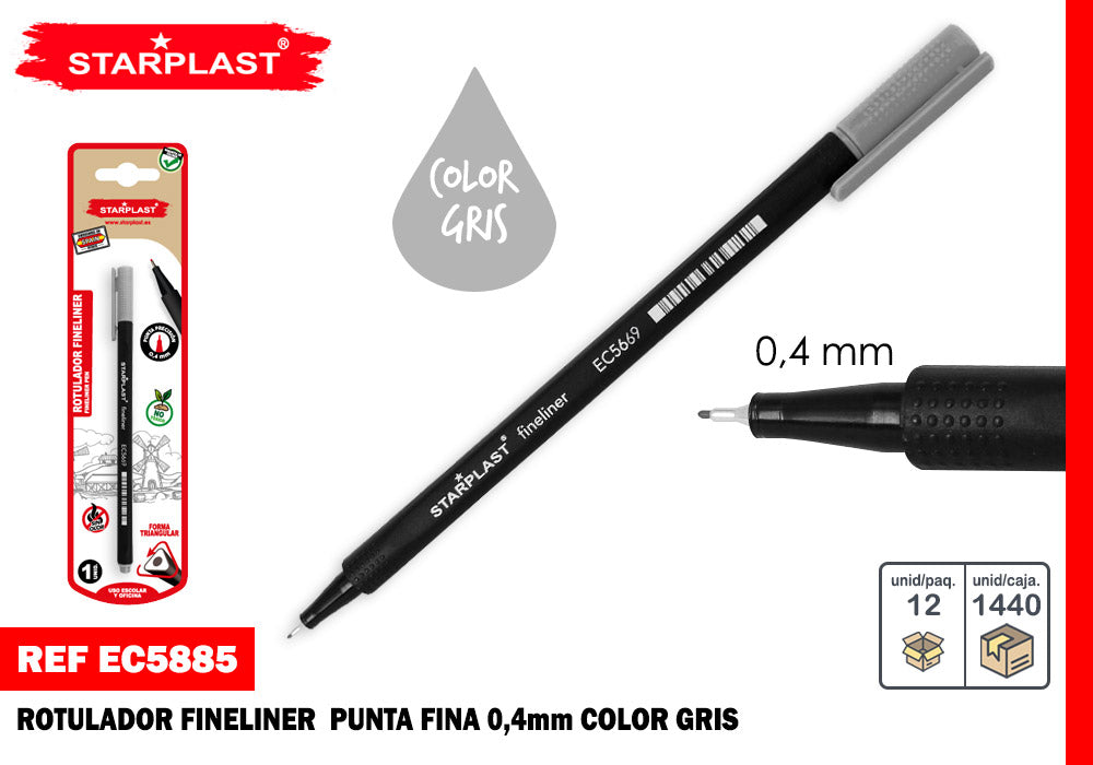 Rotulador Fineliner 0.4Mm Gris