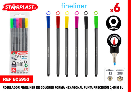 Rotulador Fineliner De Colores 0.4Mm 6U