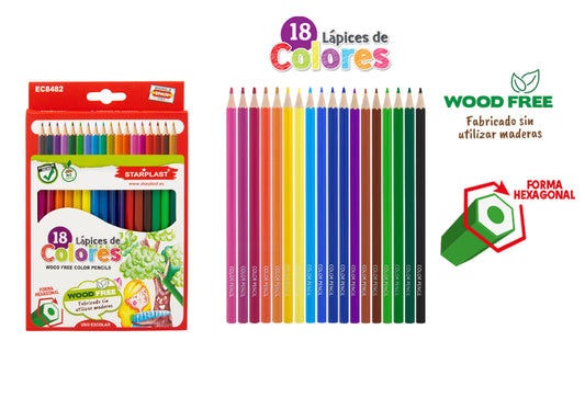 Lápices De Colores 18U Wood-Free