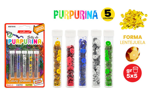 Botes De Purpurina Redonda 5Gr 5U