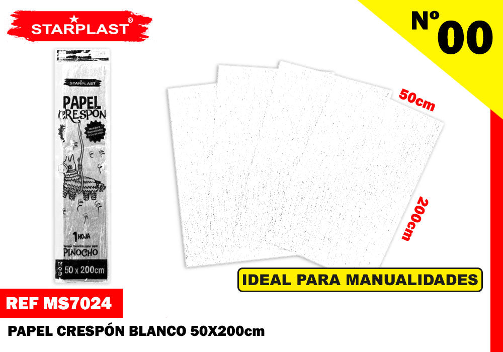 Papel Crepom 50X200Cm N00 Branco