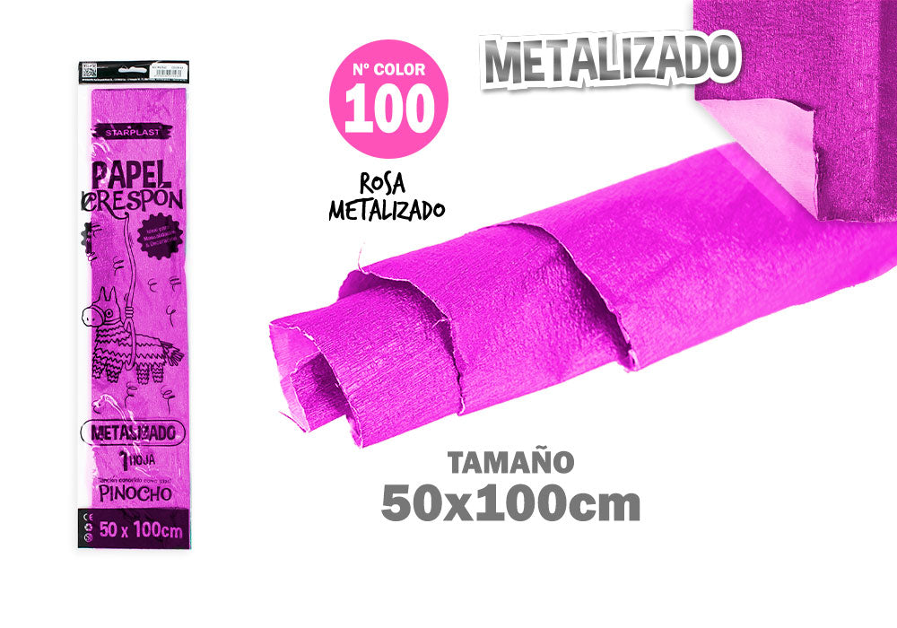 Papel Crespón 50X100Cm N53 Metalizado Fucsia