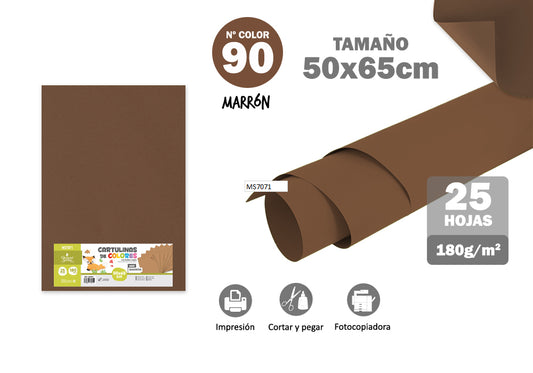 Cartão 50X65Cm 180G/M2 25U N90 Castanho