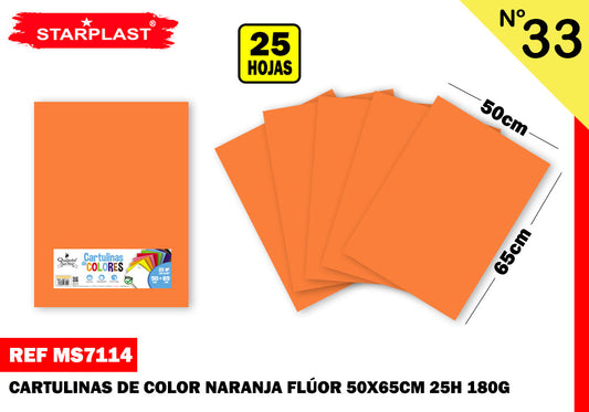 Eu-Cartulina 50X65Cm N33 Naranja Fluor 75232