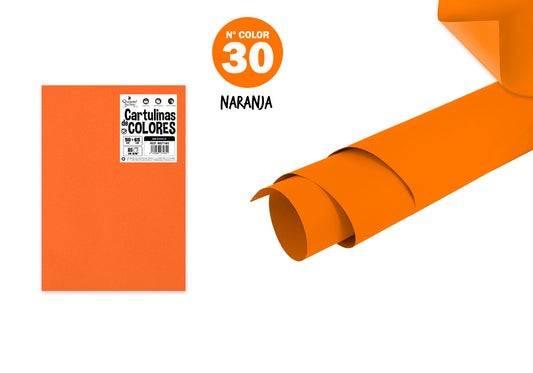 Cartulina 50X65Cm 180G/M2 25U N30 Naranja