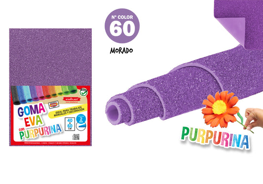 Goma Eva Purpurina 40X60Cm 2Mm N960 Morado