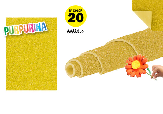 Goma Eva Purpurina 40X60Cm 2Mm N20 Amarillo