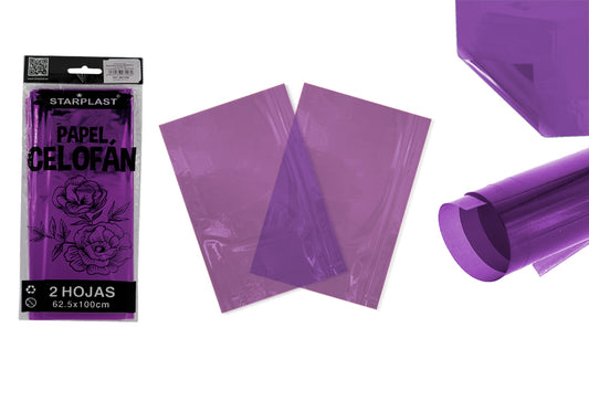 Papel Celofán 625X1000Mm 2U Morado