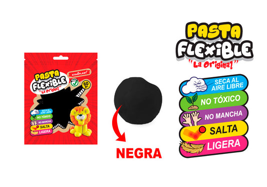 Pasta Flexible 60Gr Color Negro