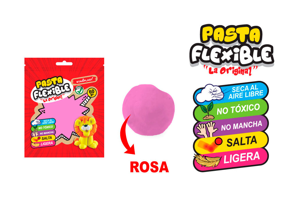 Pasta Flexible 60Gr Color Rosa