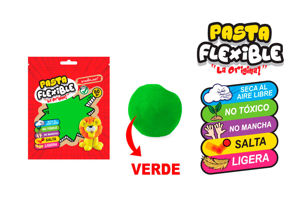 Pasta Flexible 60Gr Color Verde