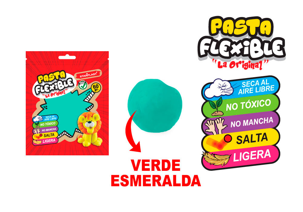 Pasta Flexible 60Gr Color Esmeralda