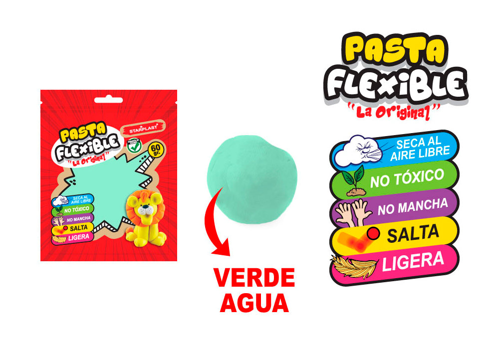 Pasta Flexible 60Gr Color Verde Agua