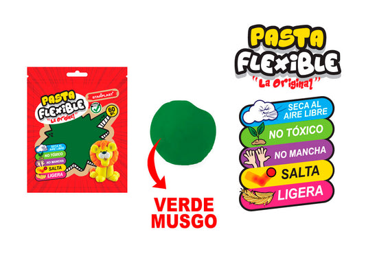 Pasta Flexible 60Gr Color Verde Musgo