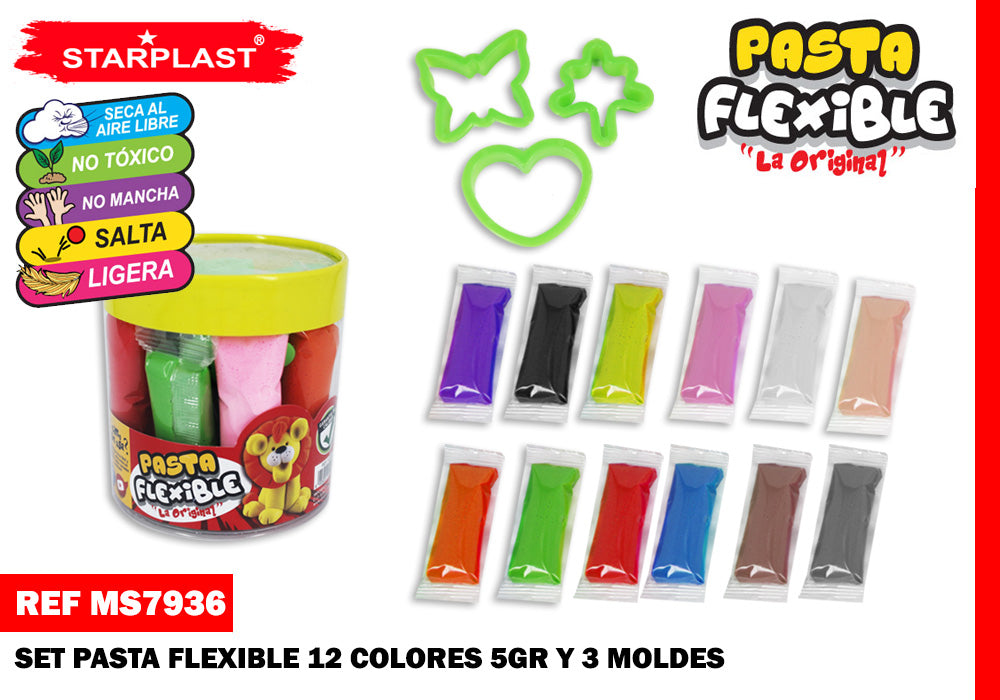 Pasta Flexível 5Gr Com Moldes 12U