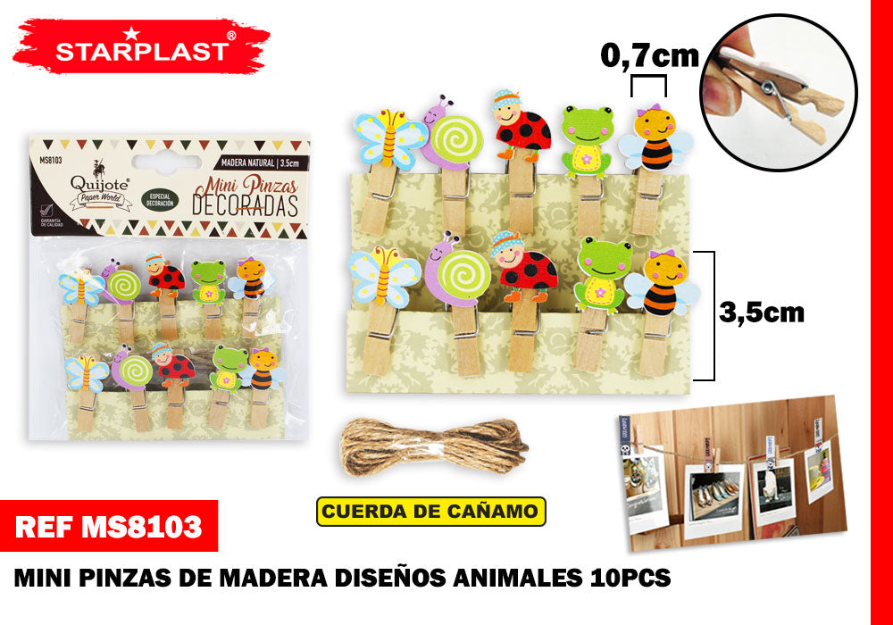 Pinza Madera 3.5Cm 10Pcs