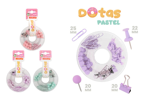 Accesorio Dotas Clips, Chinchetas Color Pastel