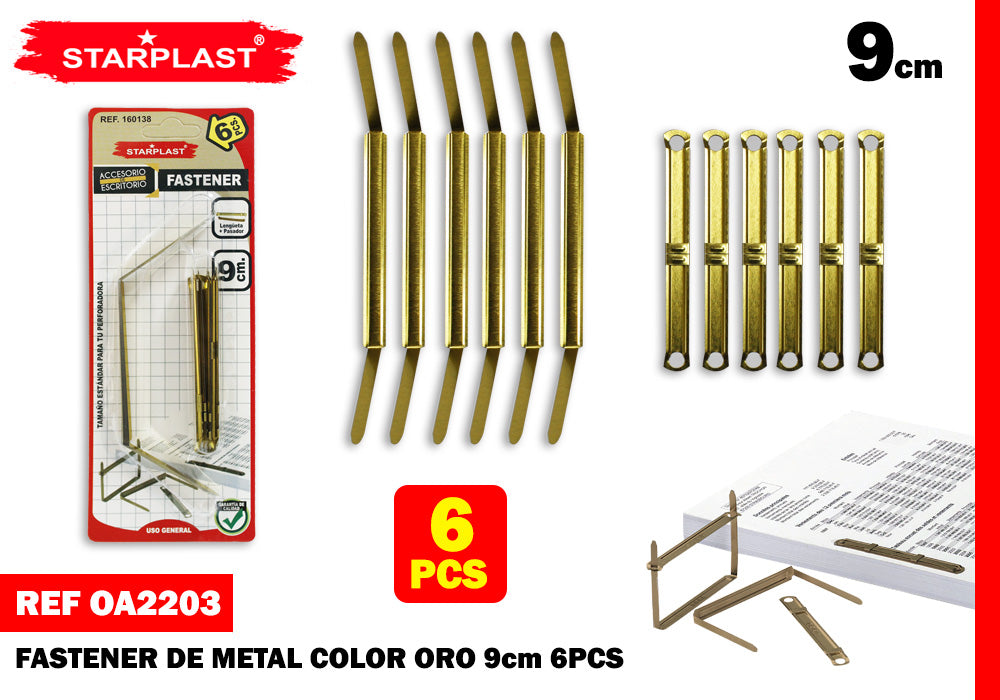 Fastener Oro 9Cmx6Pcs