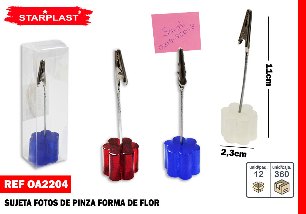 Sujetafotos Pinza Con Forma Flor 11Cm