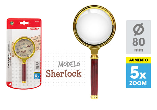 Lupa 80Mm 5X Modelo Sherlock