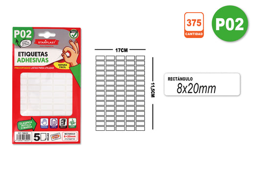 Etiquetas Adhesivas P02 5H 8X20Mm