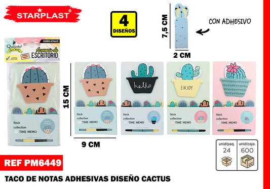 Set Notas Adhesivas Diseño Cactus