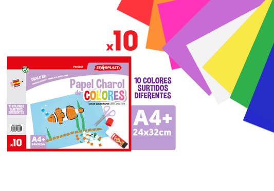 Bloc Papel Charol 24X32Cm 10U Colores Surtidos