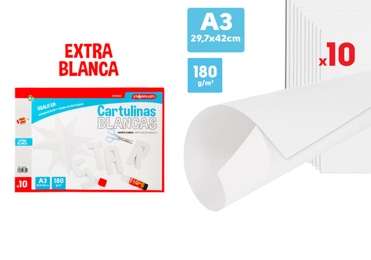 Bloc Cartulina Blanca A3 180G/M2 10U