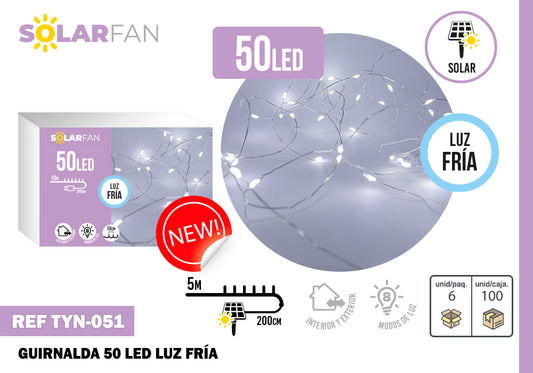 50 LUZES LED SOLARFAN - Guirlanda com luz fria