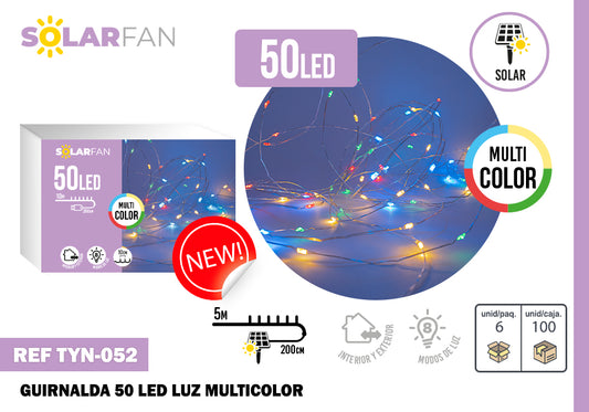 50 LUZES LED SOLARFAN - Guirlanda com luz multicolor