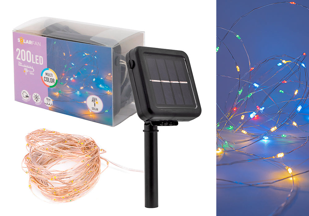 200 Luzes Led Solarfan - Guirlanda Com Luz Multicolor