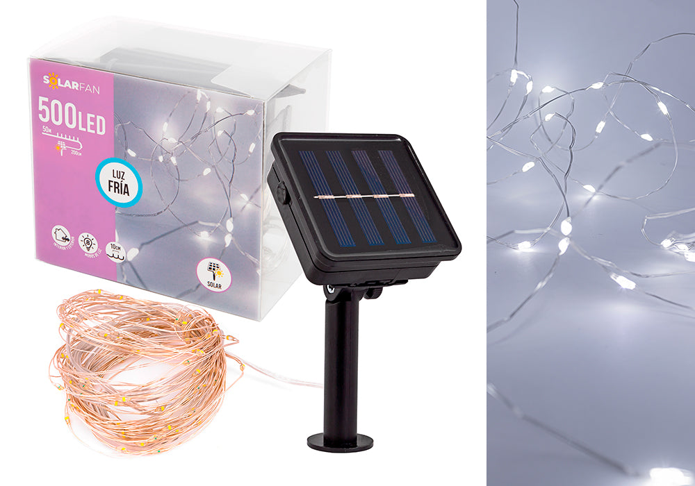 500 Luces Led Solarfan - Guirnalda Con Luz Fría