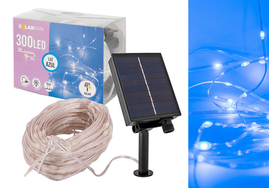 300 Luces Led Solarfan - Guirnalda Con Luz Azul