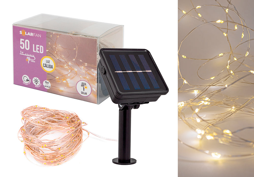 50 Luzes Led Solarfan - Guirlanda Com Luz Quente