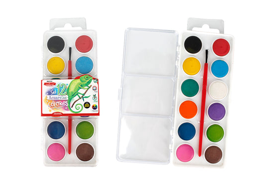 Acuarelas De Colores Con Pincel 12 Colores
